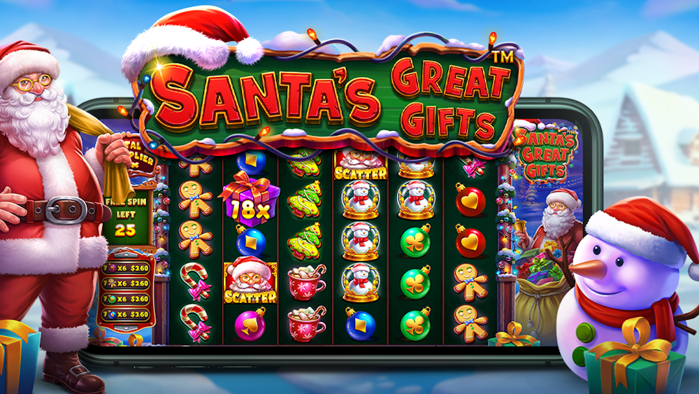 เกมสล็อต online casino slot games Santa’s Great Gifts | รับรางวัลมากถึง 5,000 เท่าของเงินเดิมพันของคุณ!